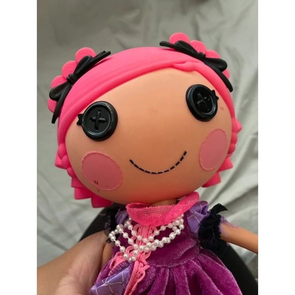 Lalaloopsy Doll MGA Entertainment Pink Hair Purple Velvet Dress Checkered